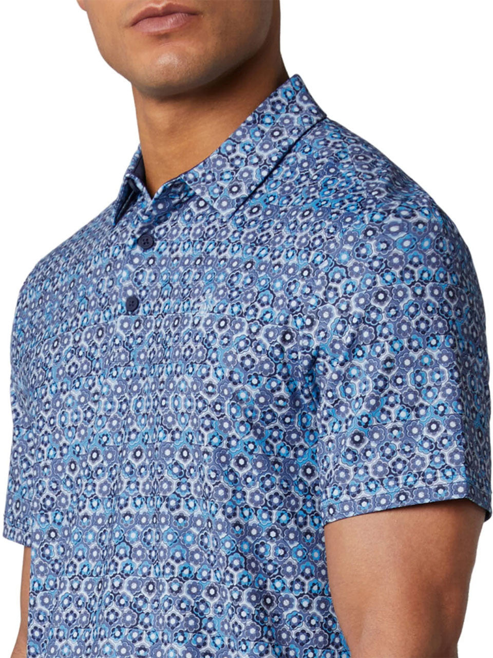 Original Penguin Heritage Framed Floral Polo - Black Iris