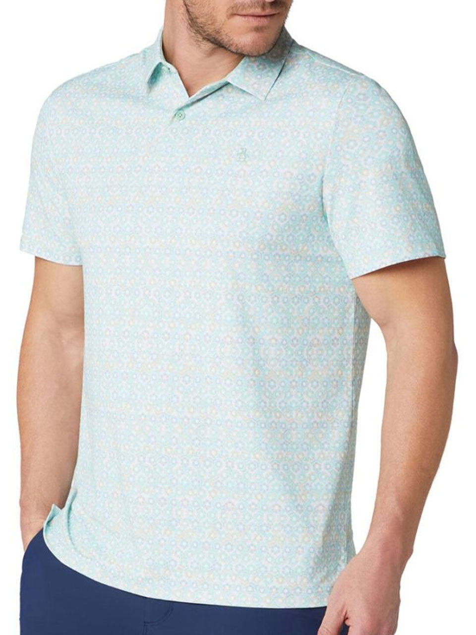 Original Penguin Heritage Framed Floral Polo - Lichen-GolfMaker