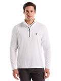 Original Penguin Mixed Media 1/4-Zip Pullover - Bright White