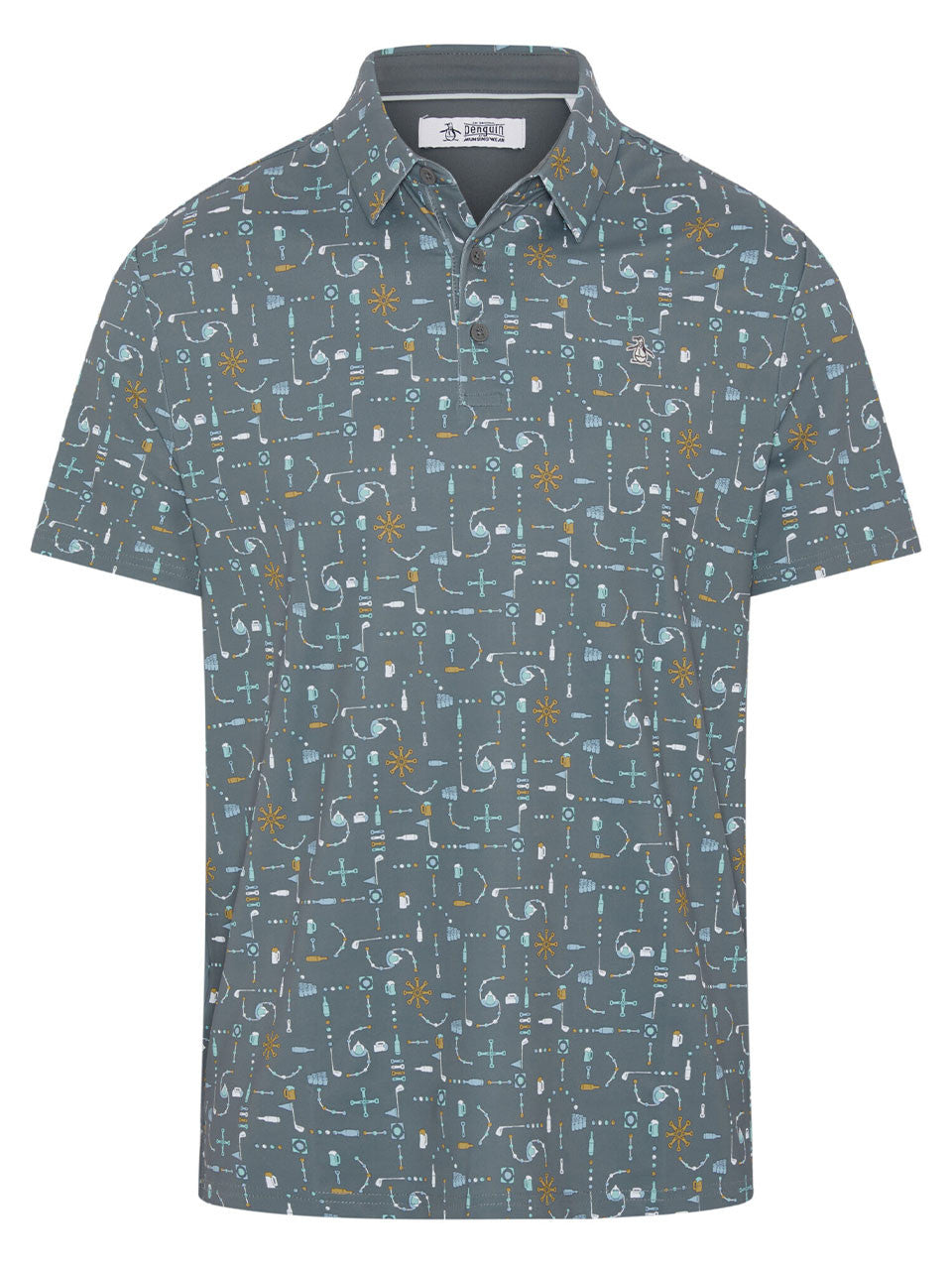 Original Penguin Pete's Beer Pong Geo Polo - Quiet Shade
