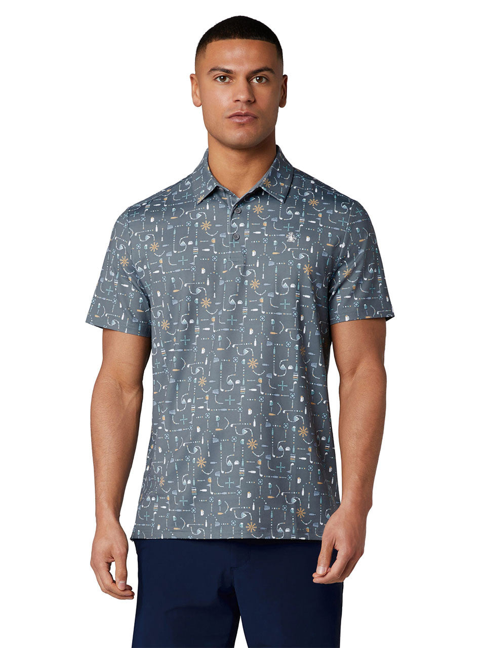 Original Penguin Pete's Beer Pong Geo Polo - Quiet Shade