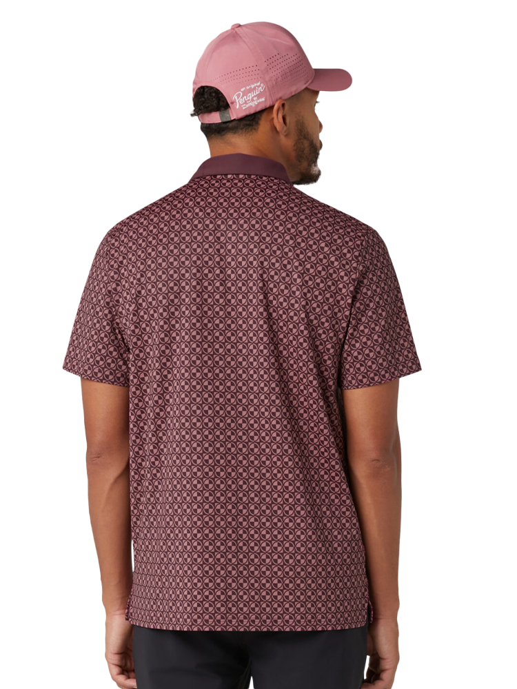 Original Penguin Pete's Check Print Block Polo - Mauvu Wine
