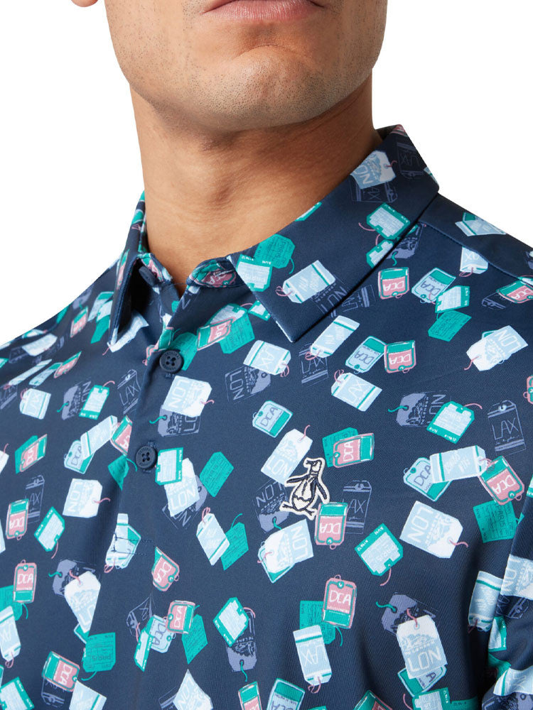 Original Penguin Pete's Travel Tags Caddy Polo - Black Iris