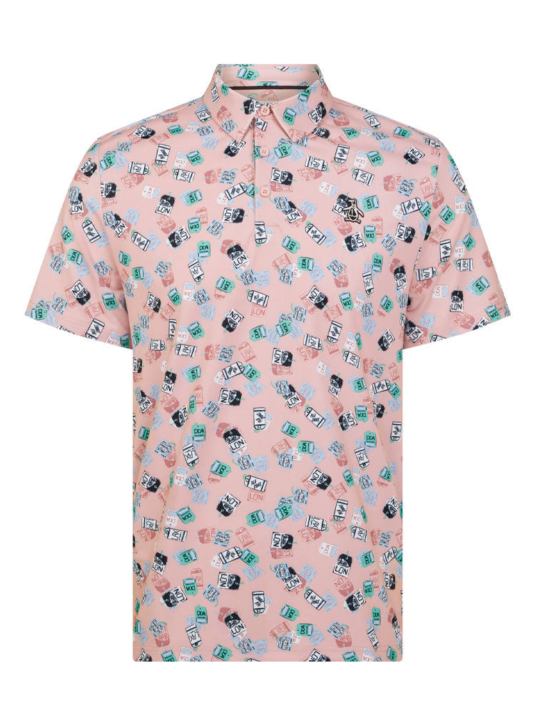 Original Penguin Pete's Travel Tags Caddy Polo - Charm Pink