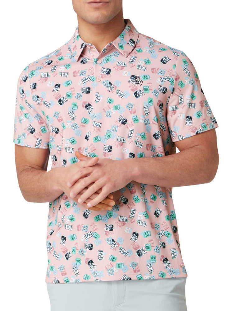 Original Penguin Pete's Travel Tags Caddy Polo - Charm Pink