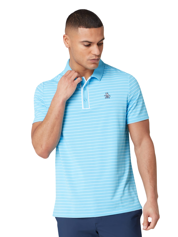 Original Penguin The Heritage Stripe Polo - Blue Grotto
