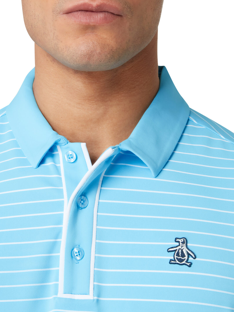 Original Penguin The Heritage Stripe Polo - Blue Grotto-GolfMaker