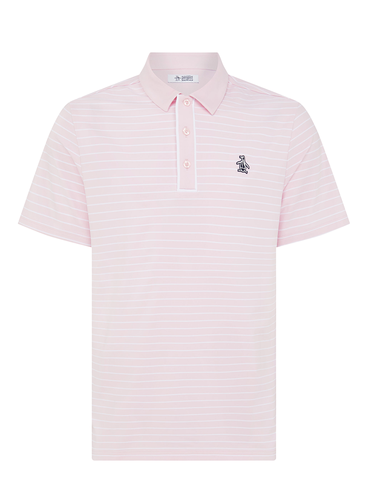Original Penguin The Heritage Stripe Polo - Charm Pink-GolfMaker