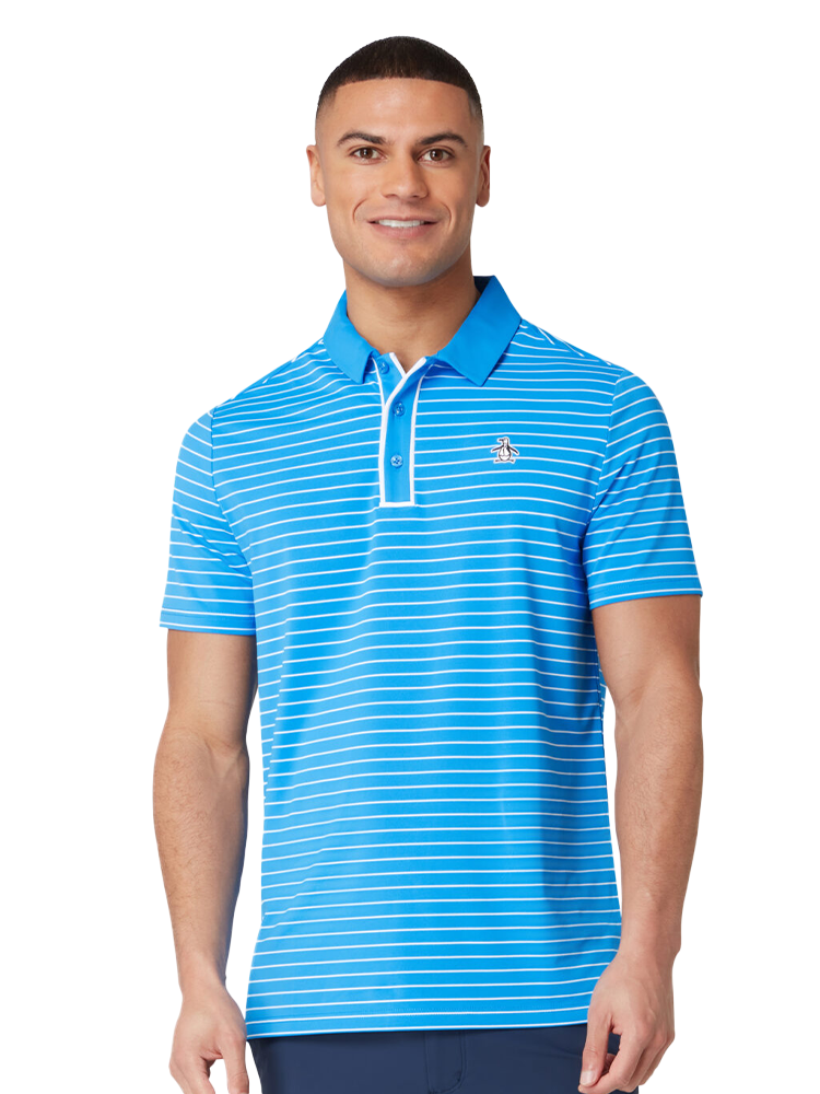 Original Penguin The Heritage Stripe Polo - French Blue-GolfMaker