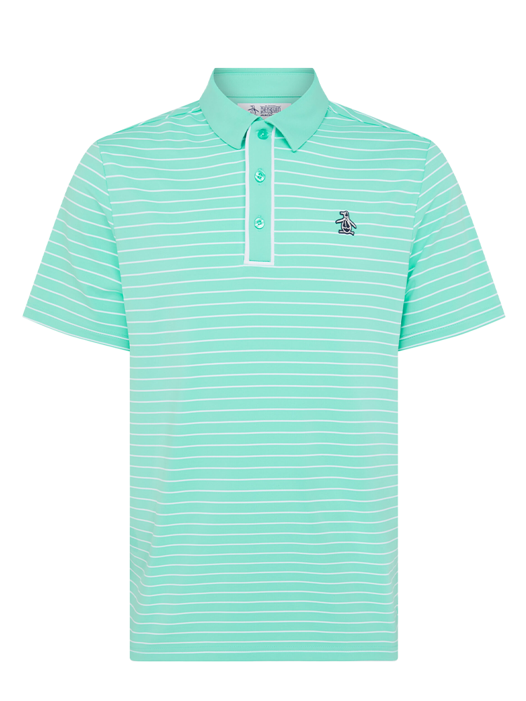 Original Penguin The Heritage Stripe Polo - Pool Blue-GolfMaker