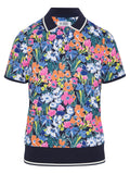 Original Penguin Womens Scallop Rib Polo - Black Iris