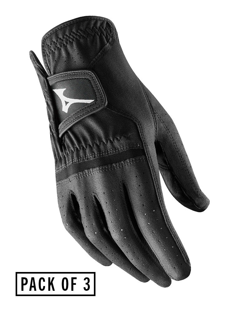 Mizuno Comp Pack of 3 Golf Glove - Black