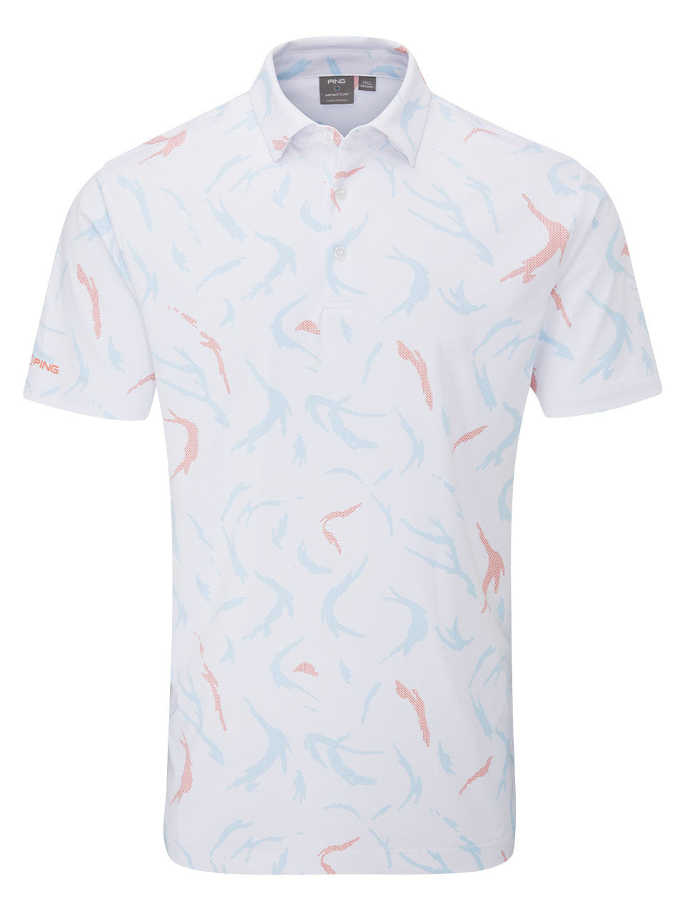 Ping Ephron Polo Shirt - White/Wild Salmon Multi