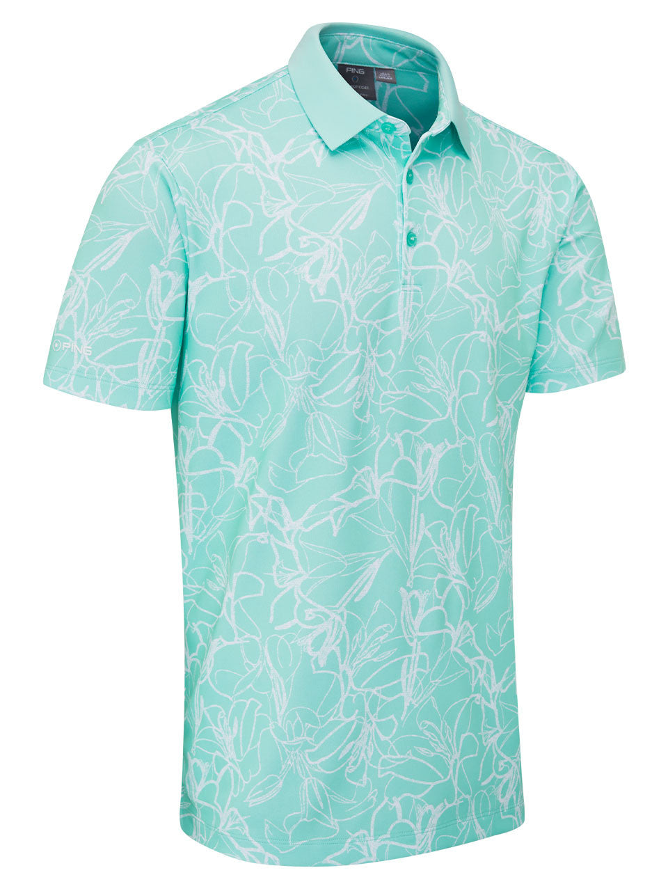 Ping Orlando Polo Shirt - Green Bay/White