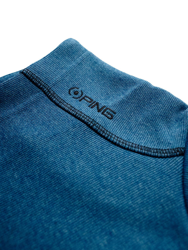 Ping Ramsey Half-Zip Ribbed Fleece - Snorkel Blue Marl