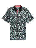 Puma CLOUDSPUN Abstract Camo Polo - Puma Black/Aquatic