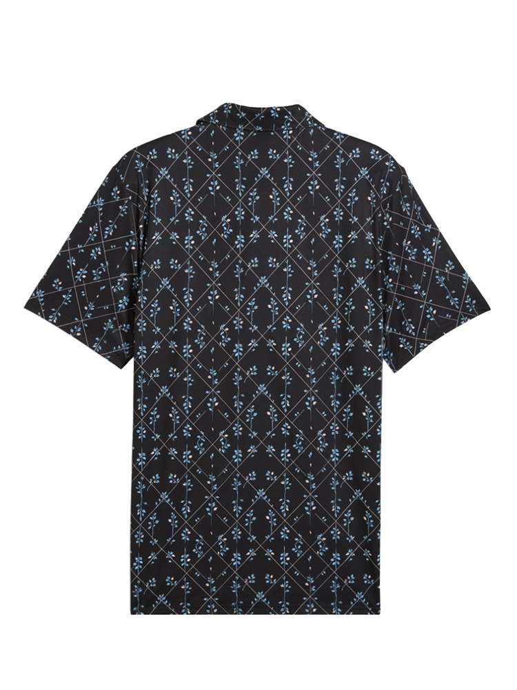 Puma CLOUDSPUN Argyle Bloom Polo - Puma Black/Rose Blossom