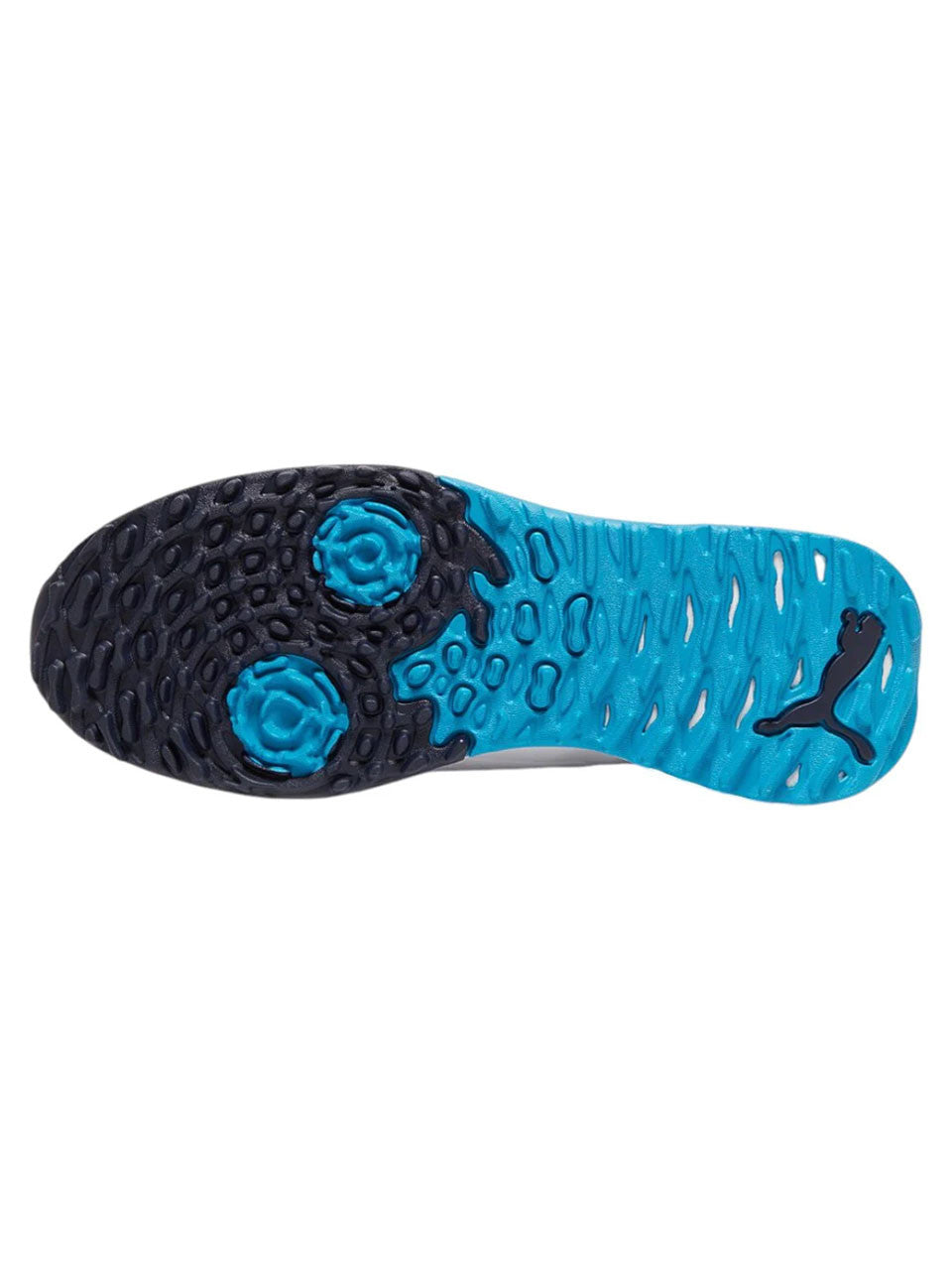 Puma FUSION Plus Spikeless Golf Shoes - Puma White/Speed Blue/Deep Navy