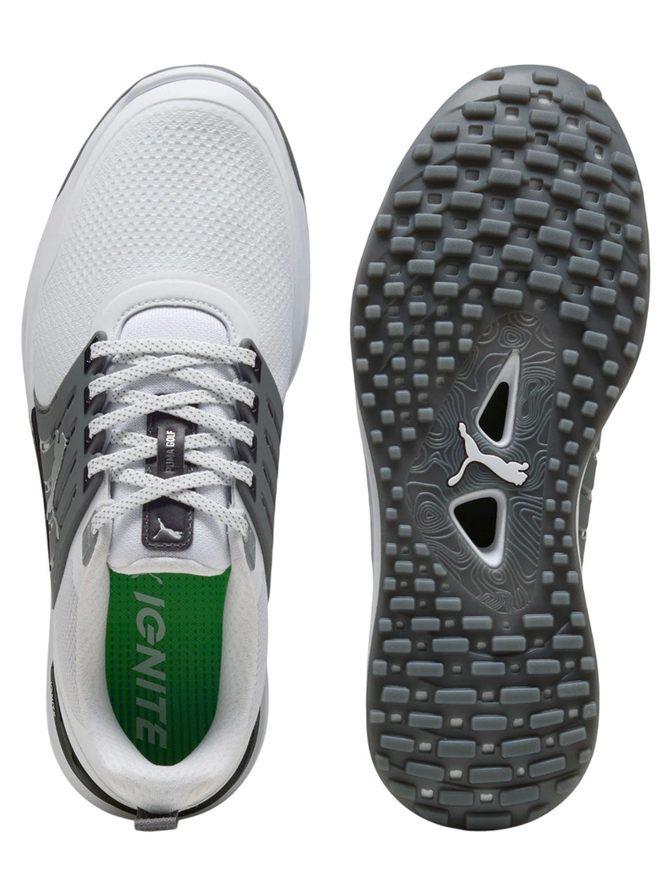 Puma IGNITE Elevate 2 Wide Golf Shoes - Puma White/Slate Sky/Puma Black