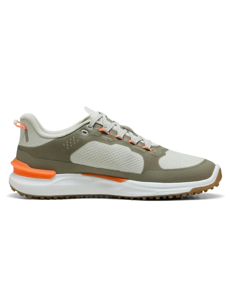 Puma IGNITE Elevate X Spikeless Golf Shoes - Sedate Grey/Velvet Moss/Fluro