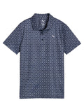 Puma Junior Boys MATTR Scallop Polo - Deep Navy/Warm White