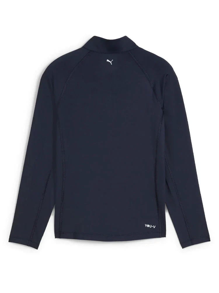 Puma Junior Girls YOU-V 1/4-Zip Top - Deep Navy