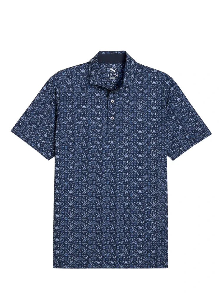Puma MATTR Port Golf Polo - Deep Navy - White Glow/Deep Navy