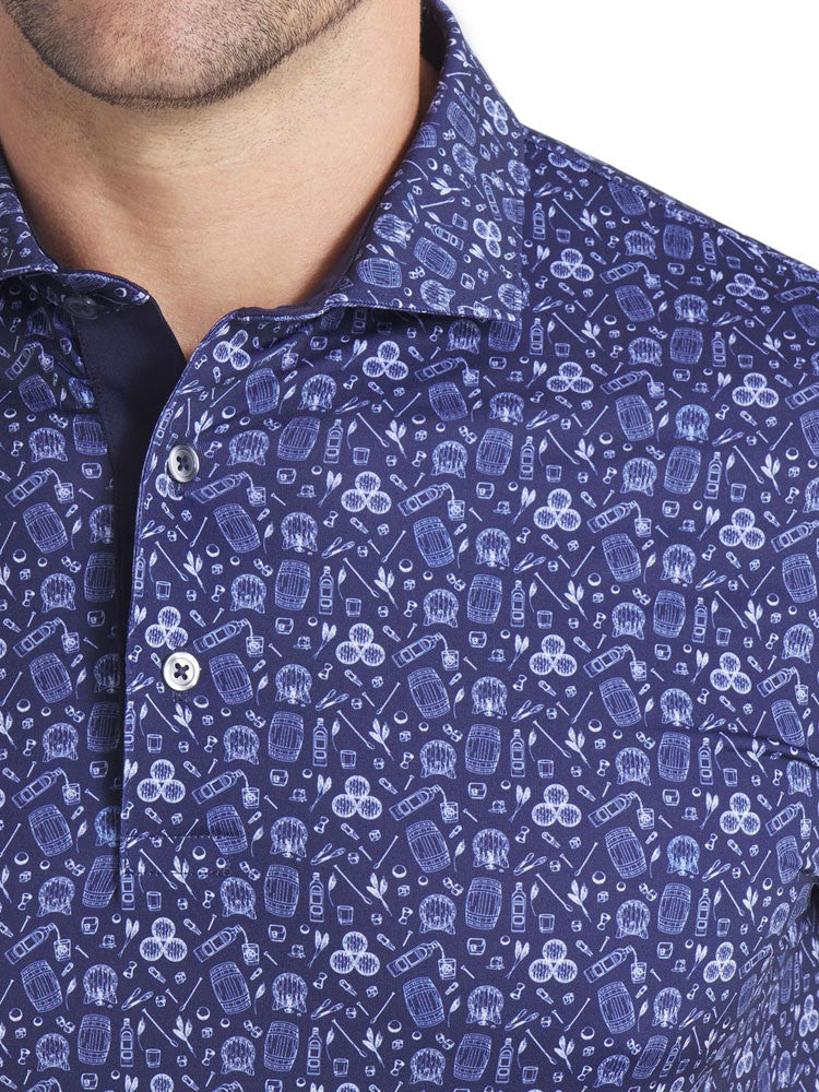 Puma MATTR Port Golf Polo - Deep Navy - White Glow/Deep Navy