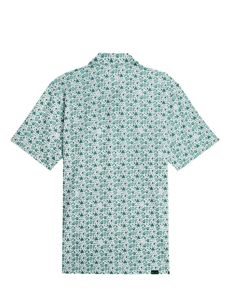 Puma MATTR Port Golf Polo - Green Terrain/White Glow