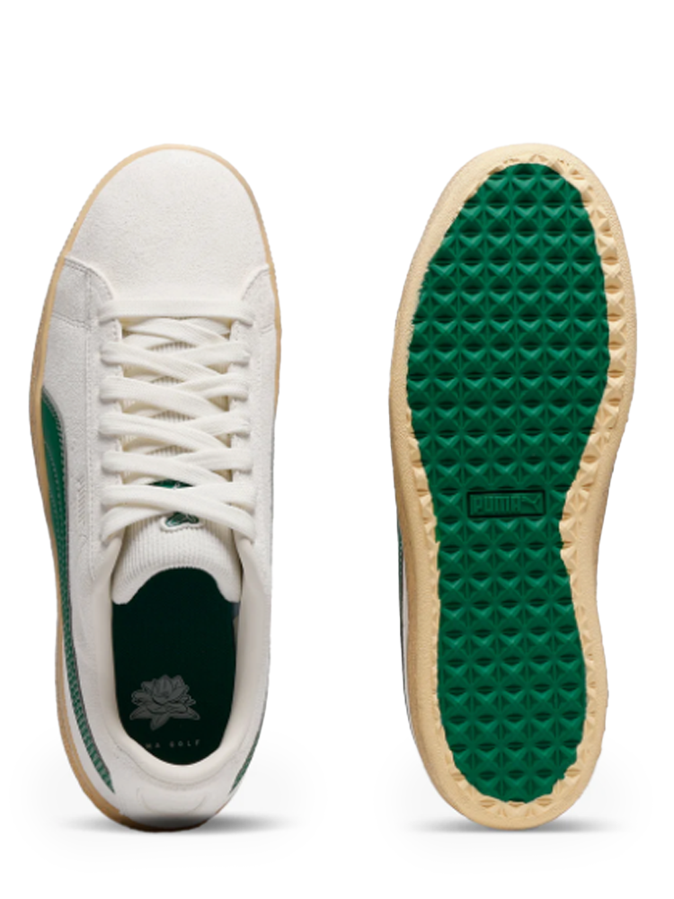 Puma Suede G 30904 Golf Shoes - Warm White/Luso Green