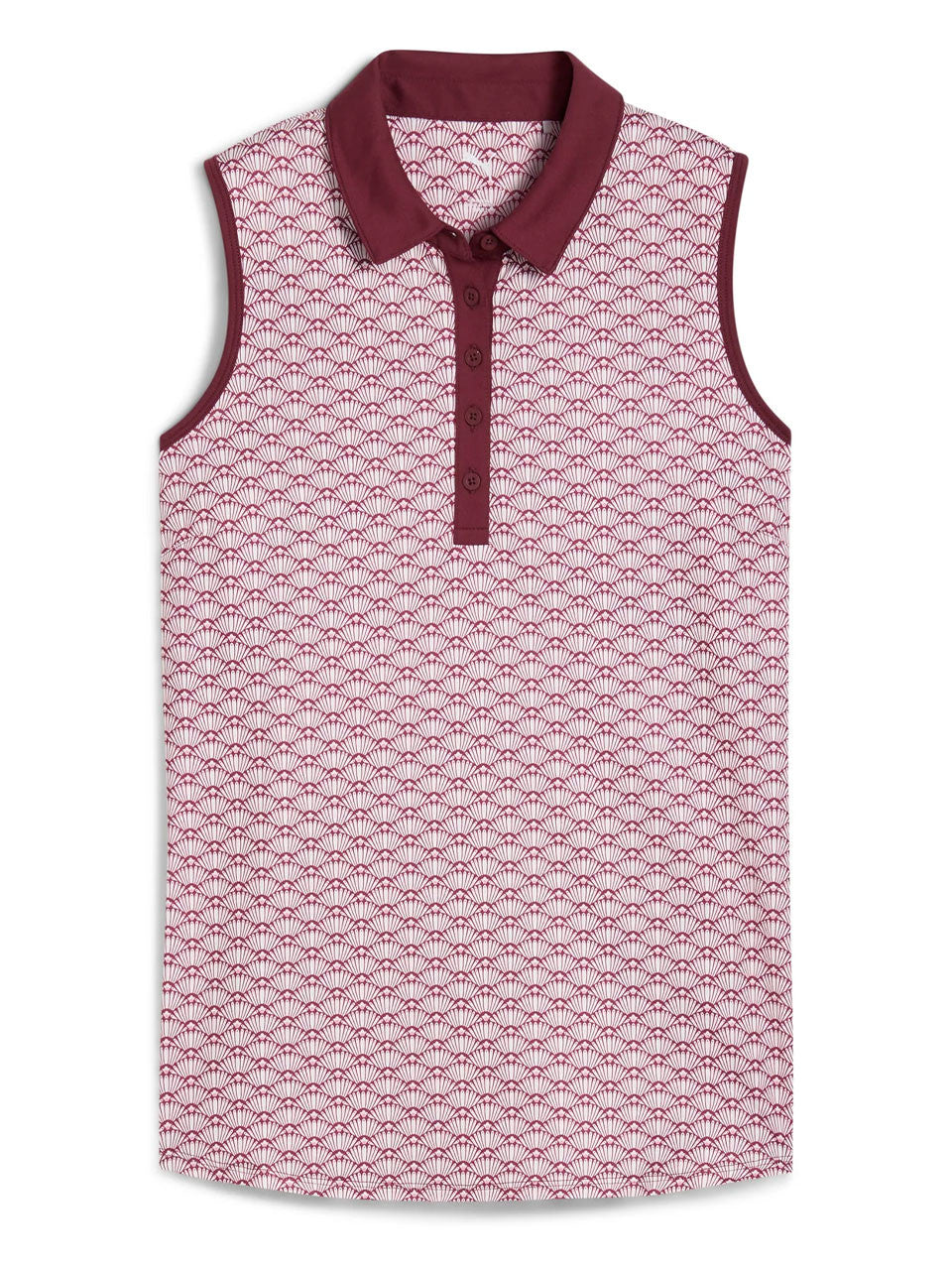 Puma Womens CLOUDSPUN Scallop SL Golf Polo - Ruby Shimmer/White Glow