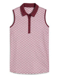 Puma Womens CLOUDSPUN Scallop SL Golf Polo - Ruby Shimmer/White Glow