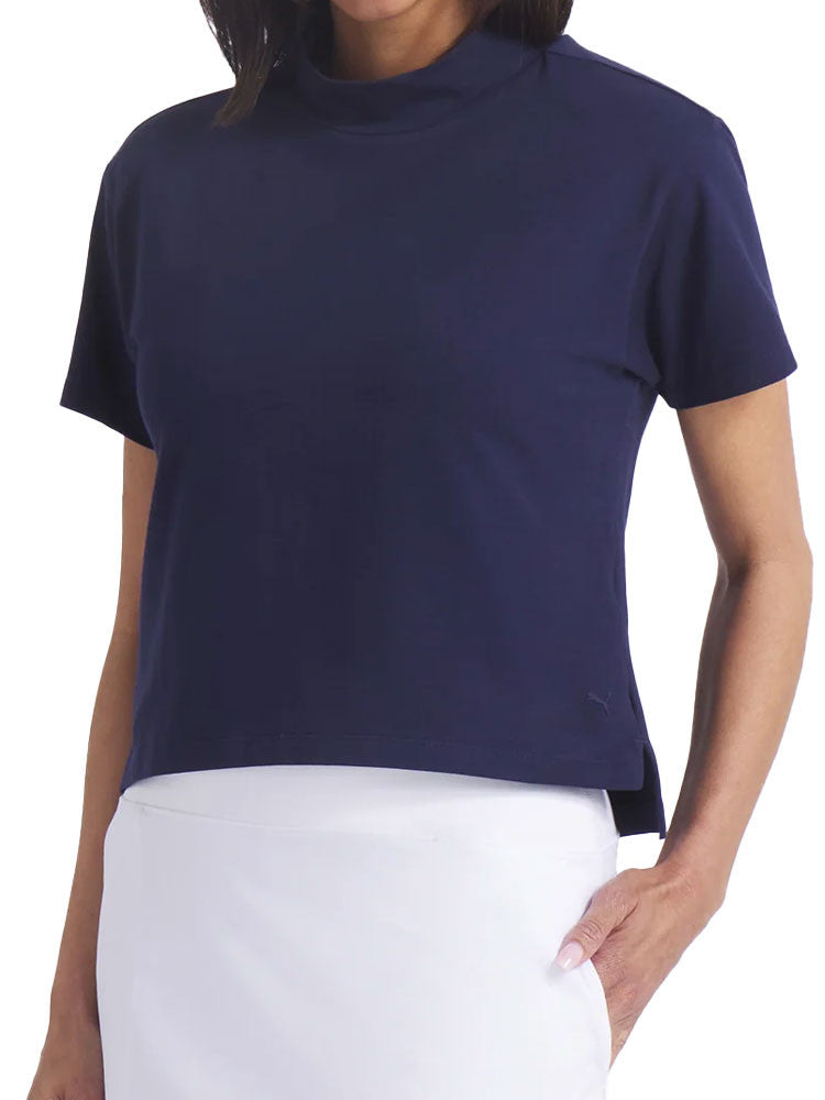 Puma Womens Charlotte Modalon Golf Mock - Deep Navy