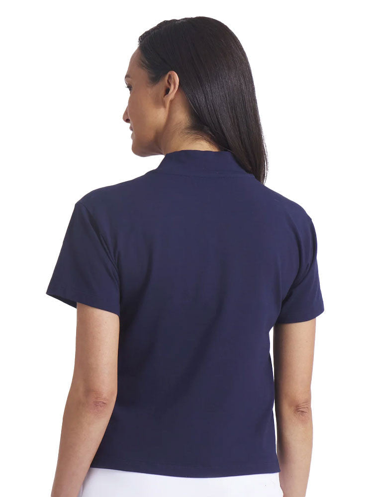 Puma Womens Charlotte Modalon Golf Mock - Deep Navy