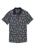 Puma Womens Floral Burst Golf Polo - Deep Navy