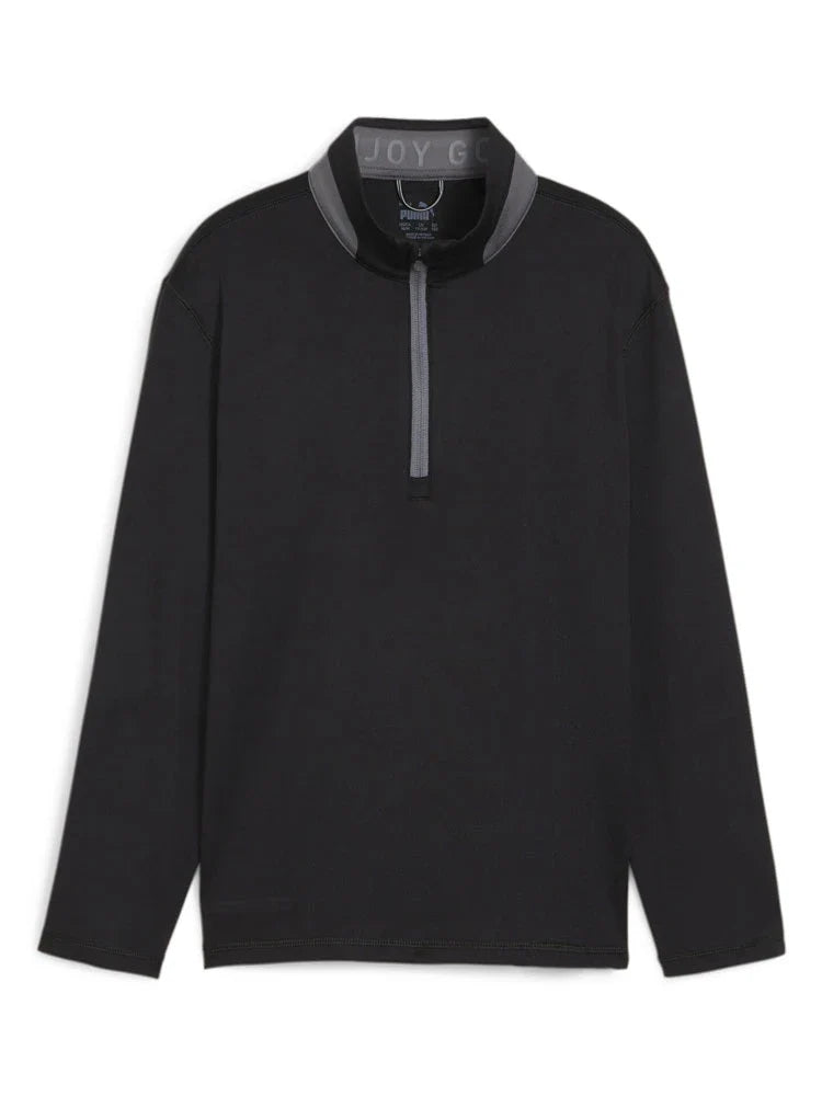 Puma JR Boy's Lightweight 1/4-Zip - Puma Black/Slate Sky