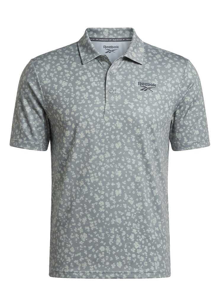 Reebok Floral Print Polo Shirt - Grey 3