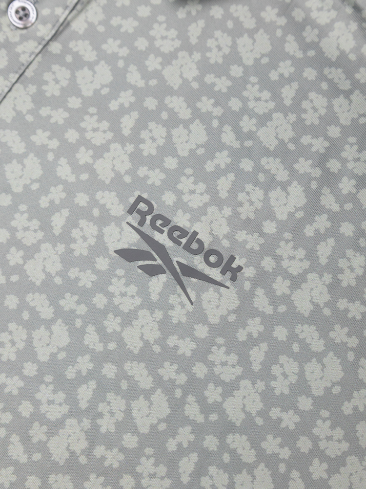 Reebok Floral Print Polo Shirt - Grey 3