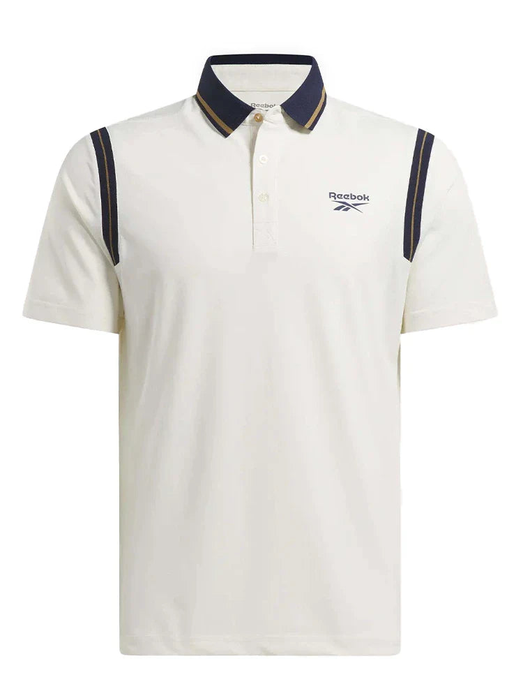 Reebok Varsity Polo Shirt - Chalk/Gold/Vector Navy