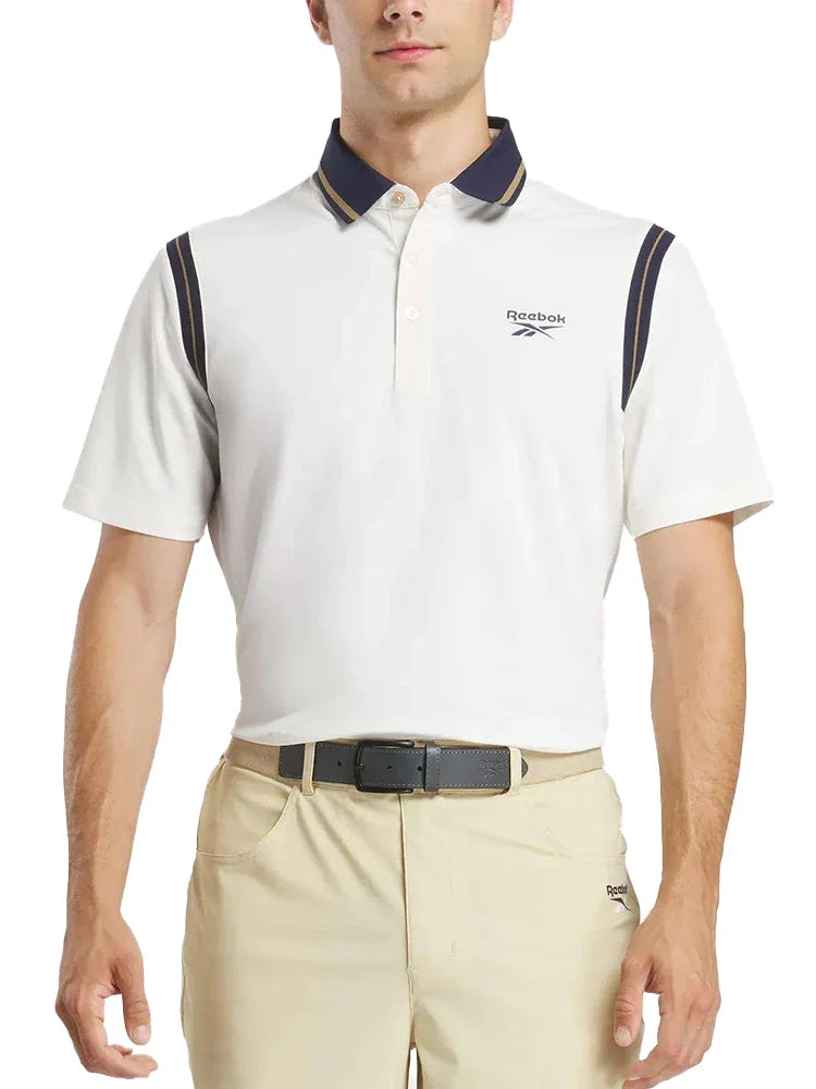 Reebok Varsity Polo Shirt - Chalk/Gold/Vector Navy