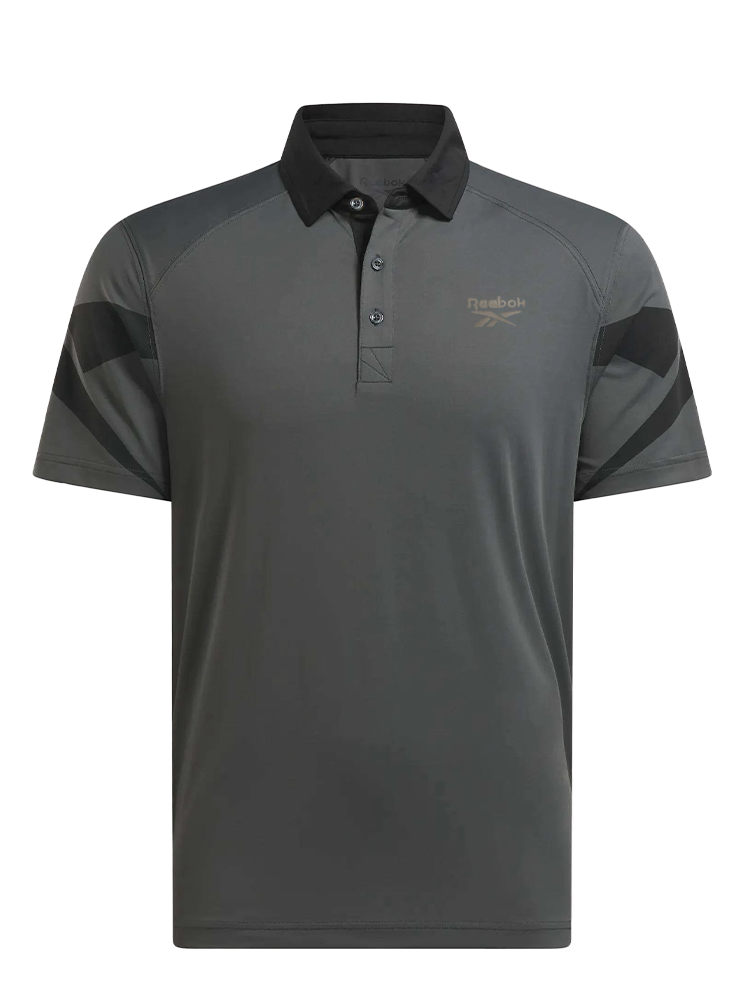 Reebok Vector Sleeve Polo Shirt - Black/Grey 6