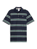 Puma x Arnold Palmer Pique Stripe Polo - Deep Navy/Forest Green