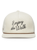 TRUE Linkswear 5 Panel Corduroy Enjoy The Walk Strapback Cap - Stone