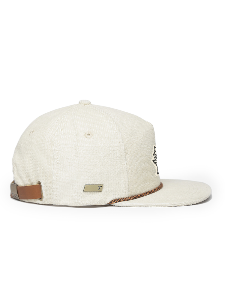 TRUE Linkswear Dead Golfer Corduroy 5 Panel Strapback Cap - Stone