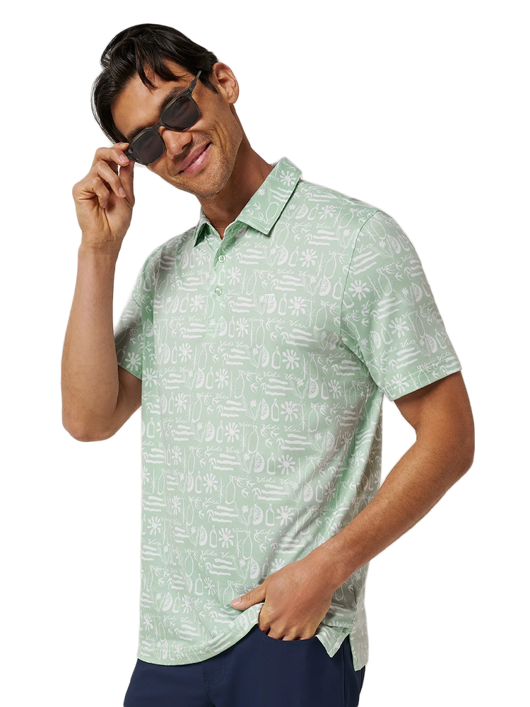 TravisMathew Featherweight Cabana Polo - Aqua Foam