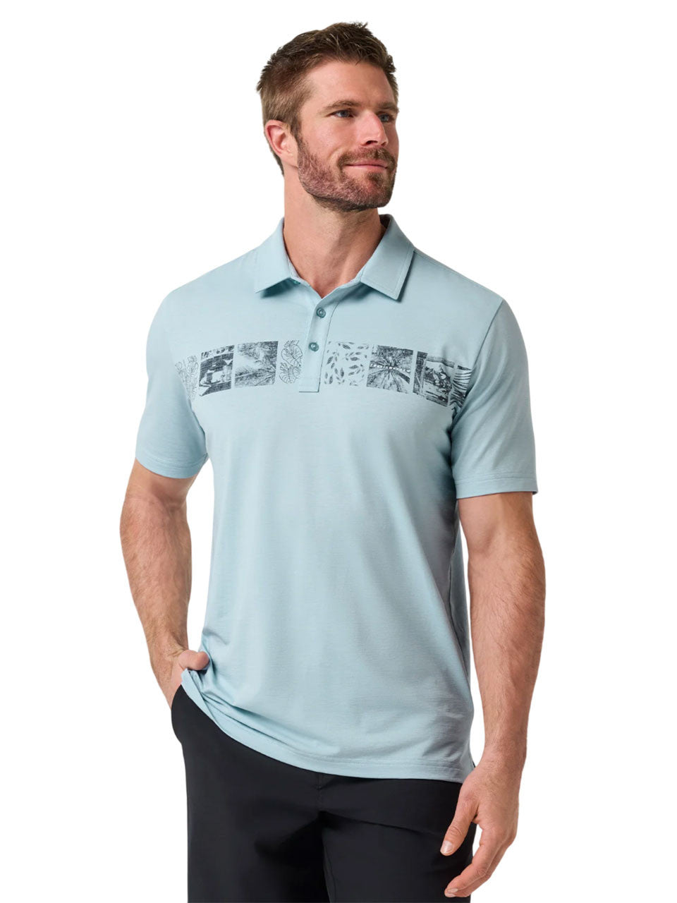 TravisMathew Performance Jersey Cruise Polo - Forget Me Not