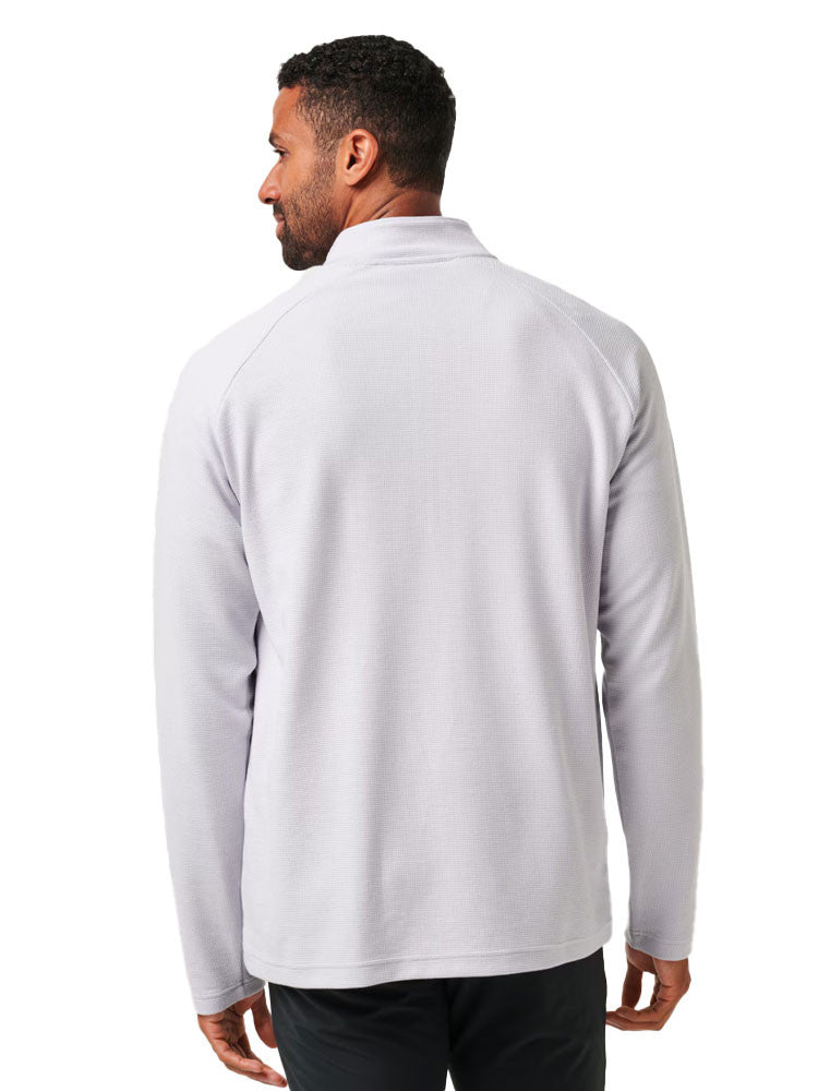 TravisMathew Performance Waffle 1/4-Zip - Heather Light Grey