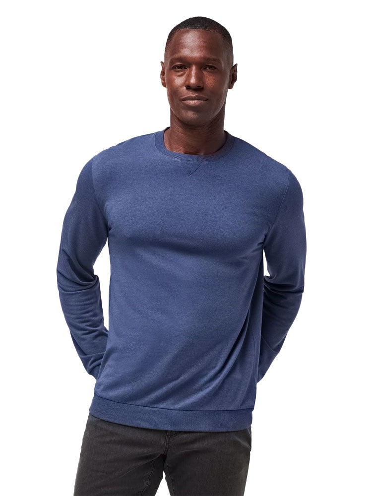 TravisMathew Amenities Crewneck - Heather Blue Nights