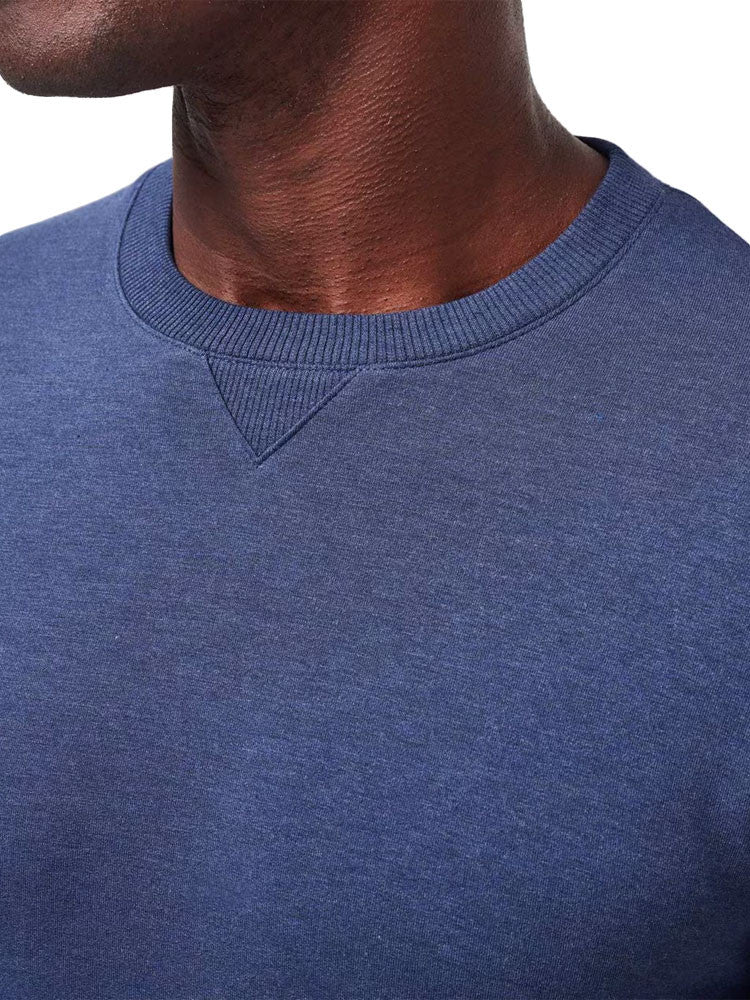 TravisMathew Amenities Crewneck - Heather Blue Nights