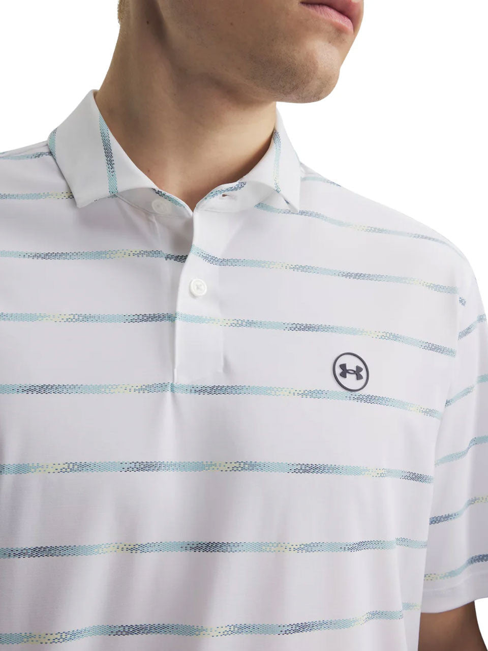 Under Armour Drive Chill Printed Polo - White/Blue Haze